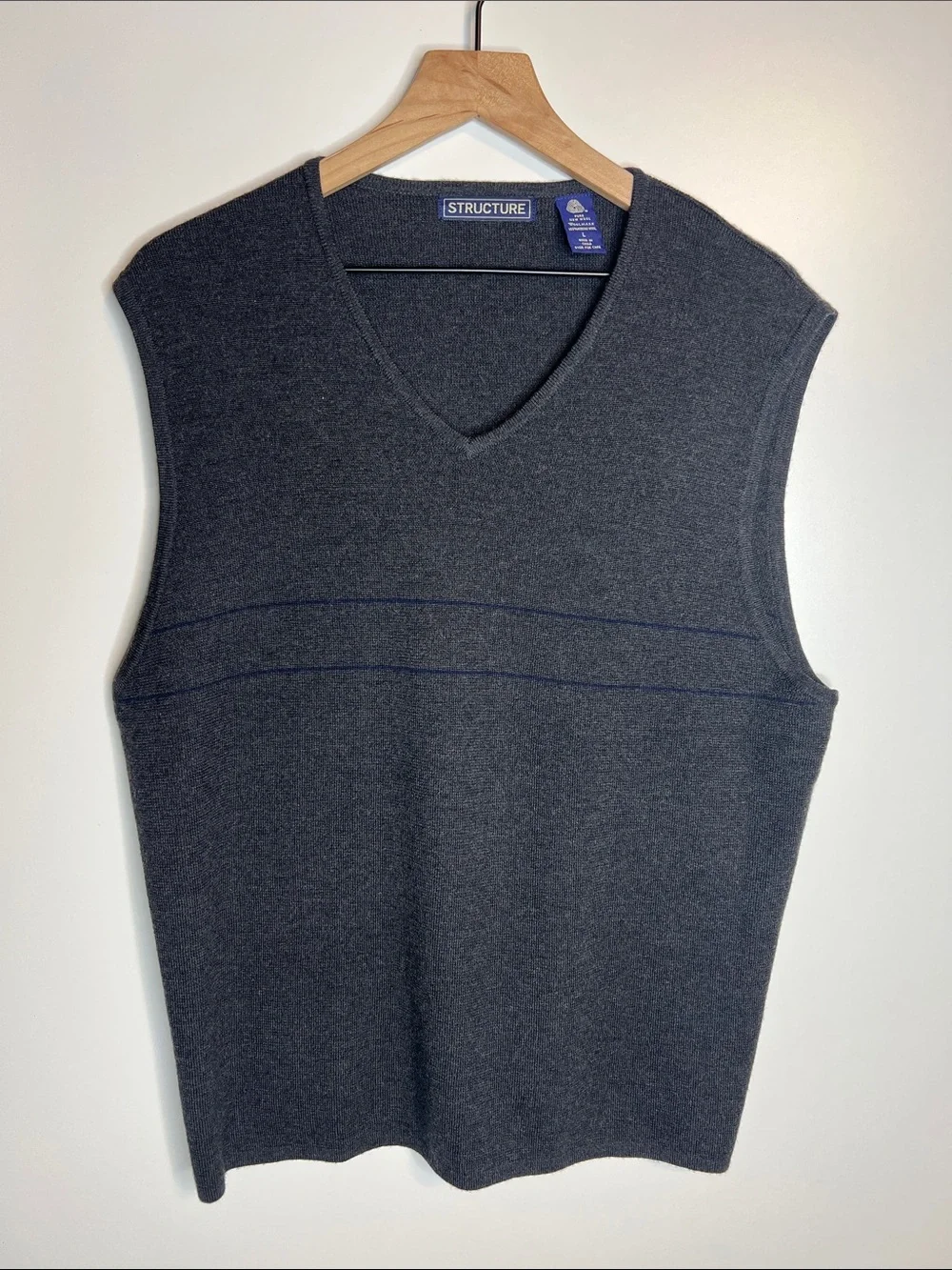 Vintage 90s Structure wool sweater vest